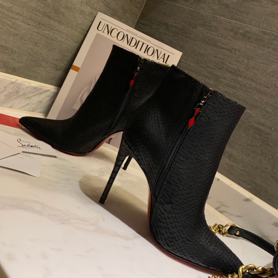 CL So Kate Booty Ankle Boots 85mm Lizzy Leather Black