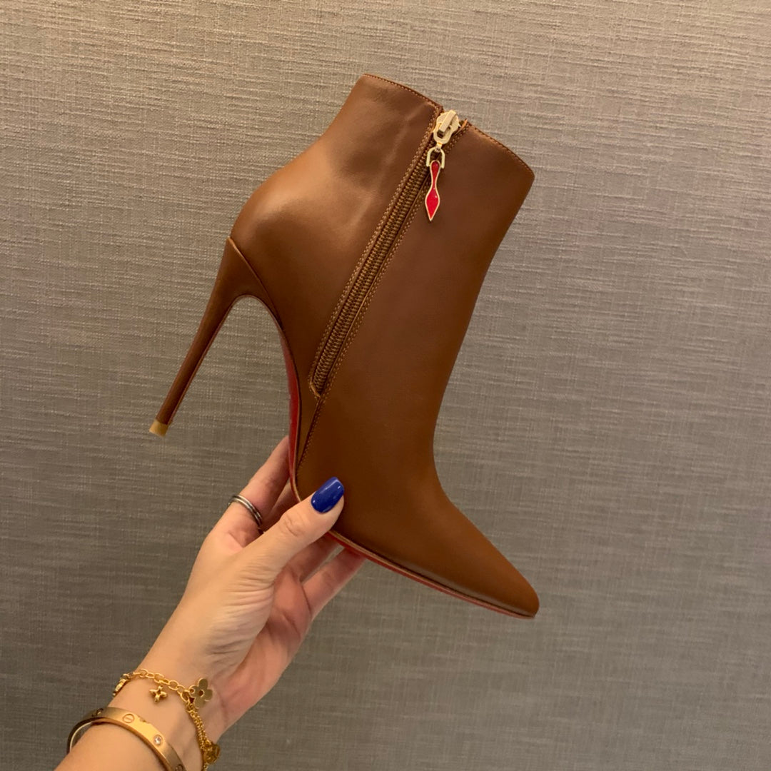 CL So Kate Booty Ankle Boots 85mm Calfskin Brown