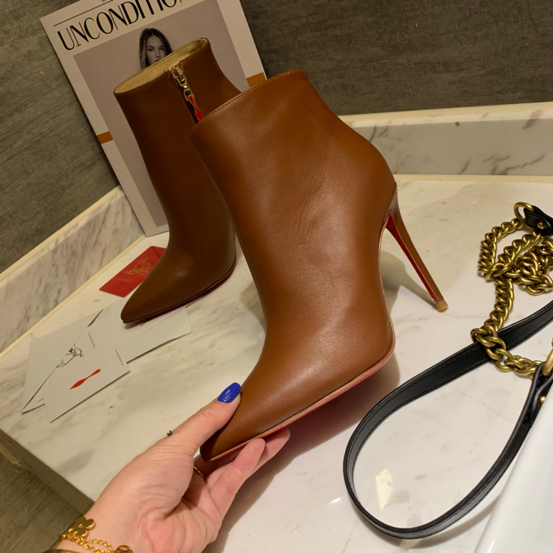 CL So Kate Booty Ankle Boots 85mm Calfskin Brown