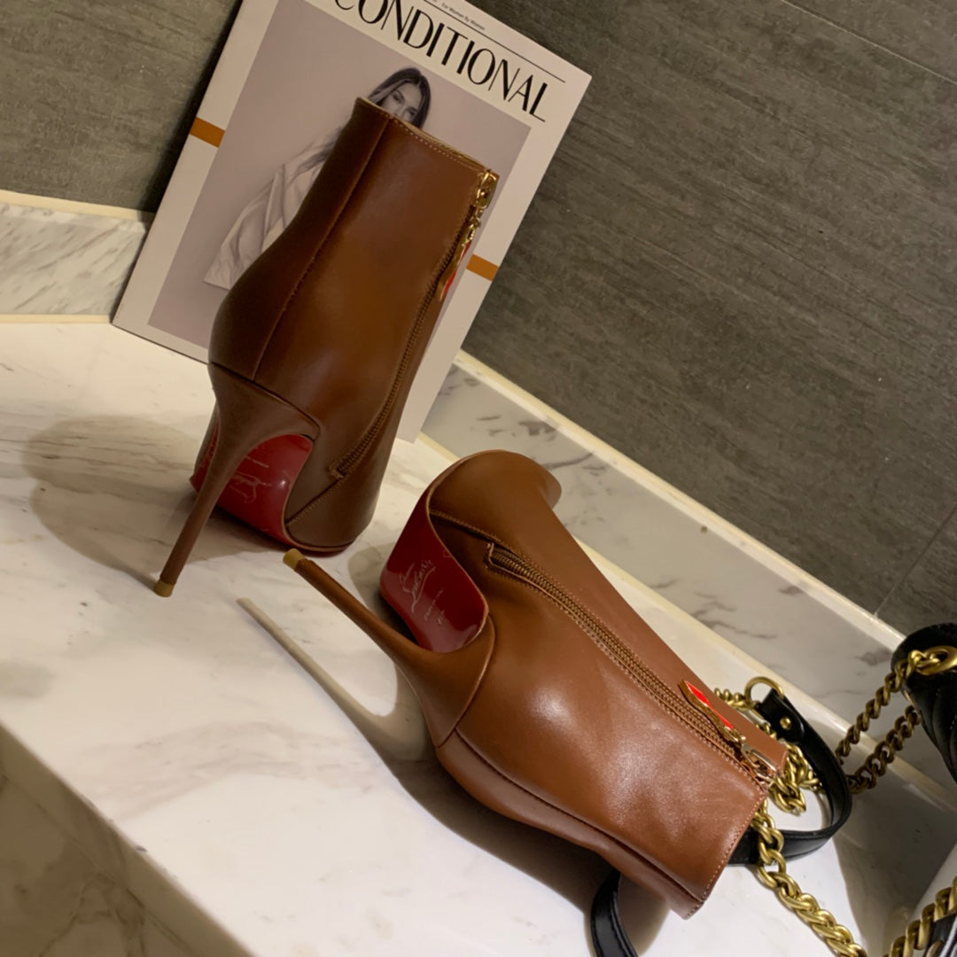 CL So Kate Booty Ankle Boots 85mm Calfskin Brown