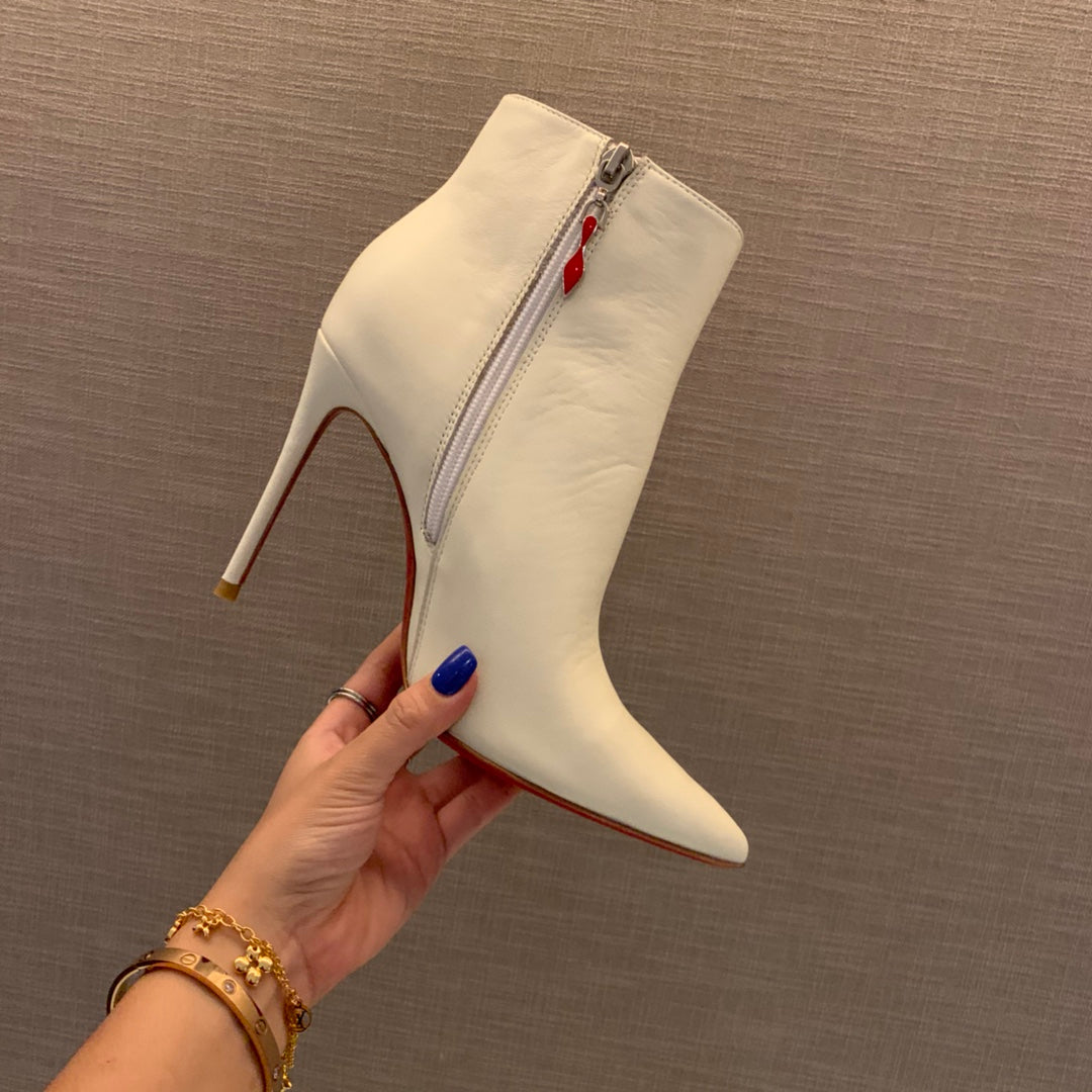 CL So Kate Booty Ankle Boots 85mm Calfskin White