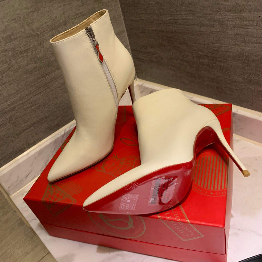 CL So Kate Booty Ankle Boots 85mm Calfskin White