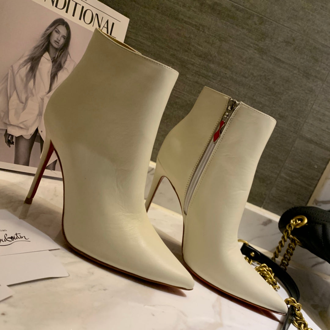 CL So Kate Booty Ankle Boots 85mm Calfskin White
