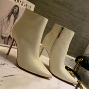 CL So Kate Booty Ankle Boots 85mm Calfskin White