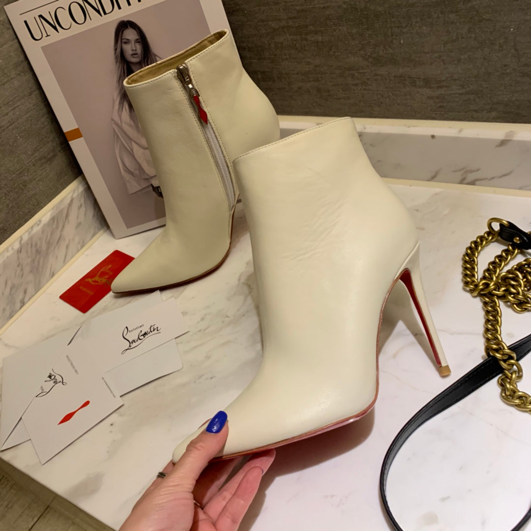 CL So Kate Booty Ankle Boots 85mm Calfskin White