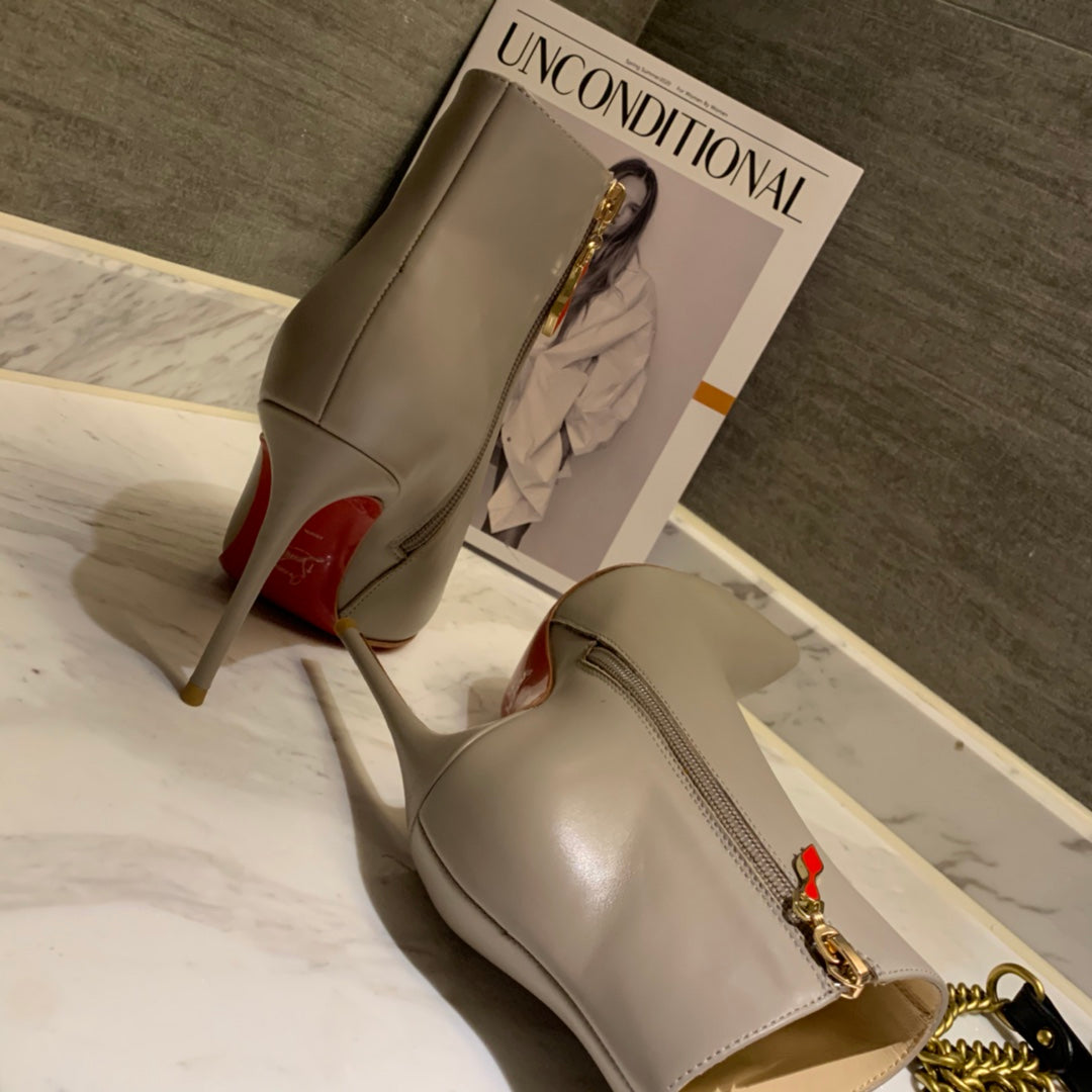 CL So Kate Booty Ankle Boots 85mm Calfskin Gray