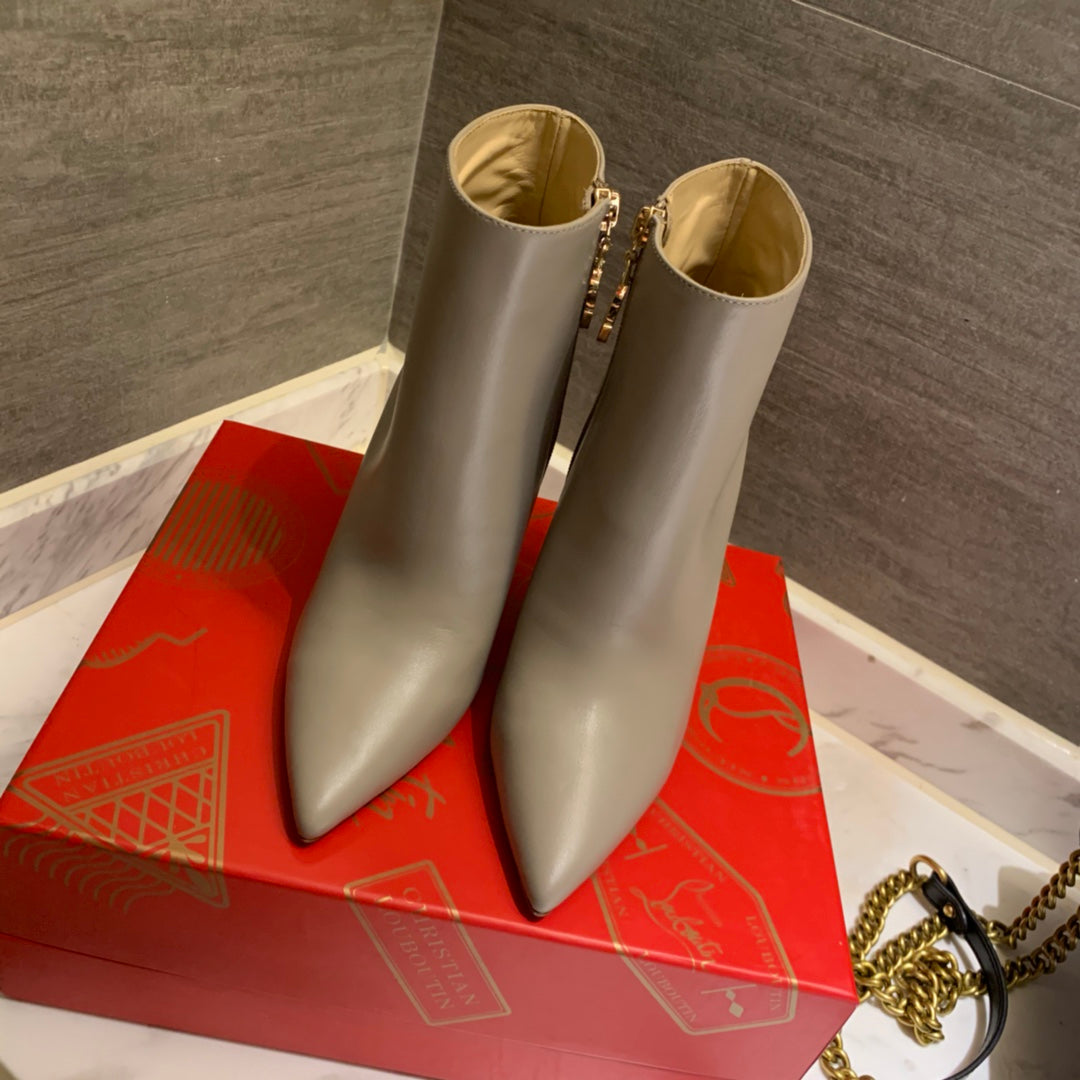 CL So Kate Booty Ankle Boots 85mm Calfskin Gray