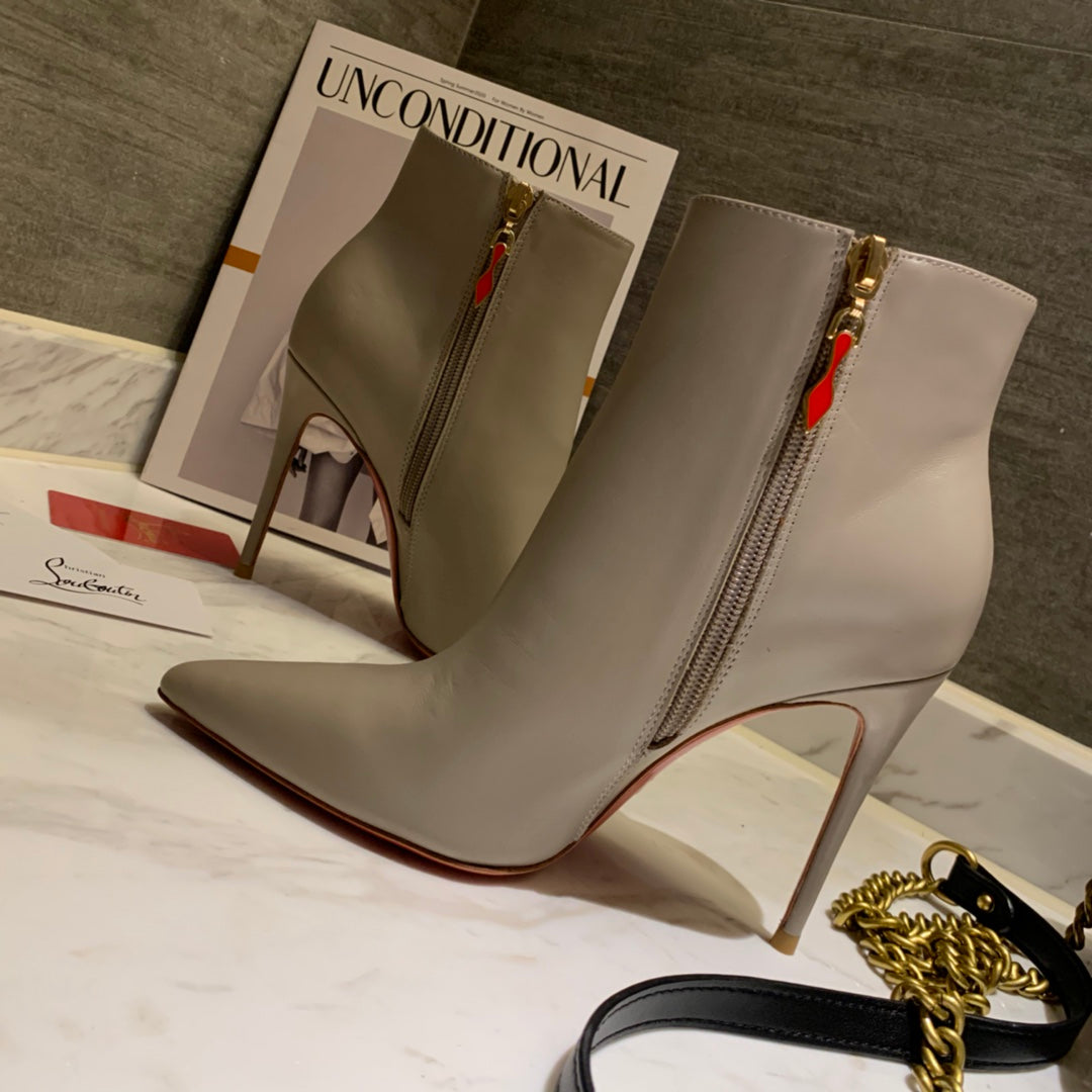 CL So Kate Booty Ankle Boots 85mm Calfskin Gray