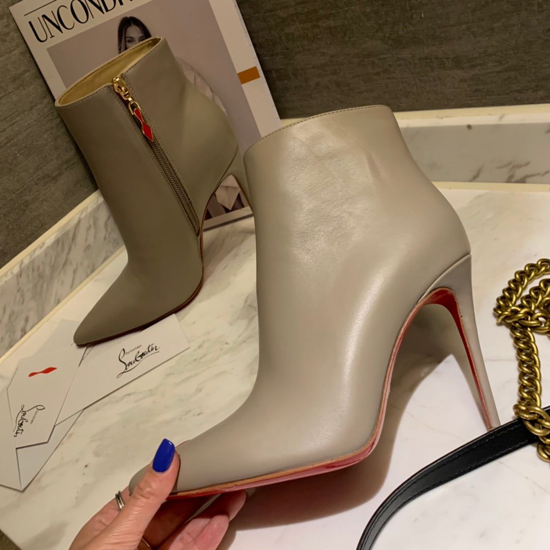 CL So Kate Booty Ankle Boots 85mm Calfskin Gray
