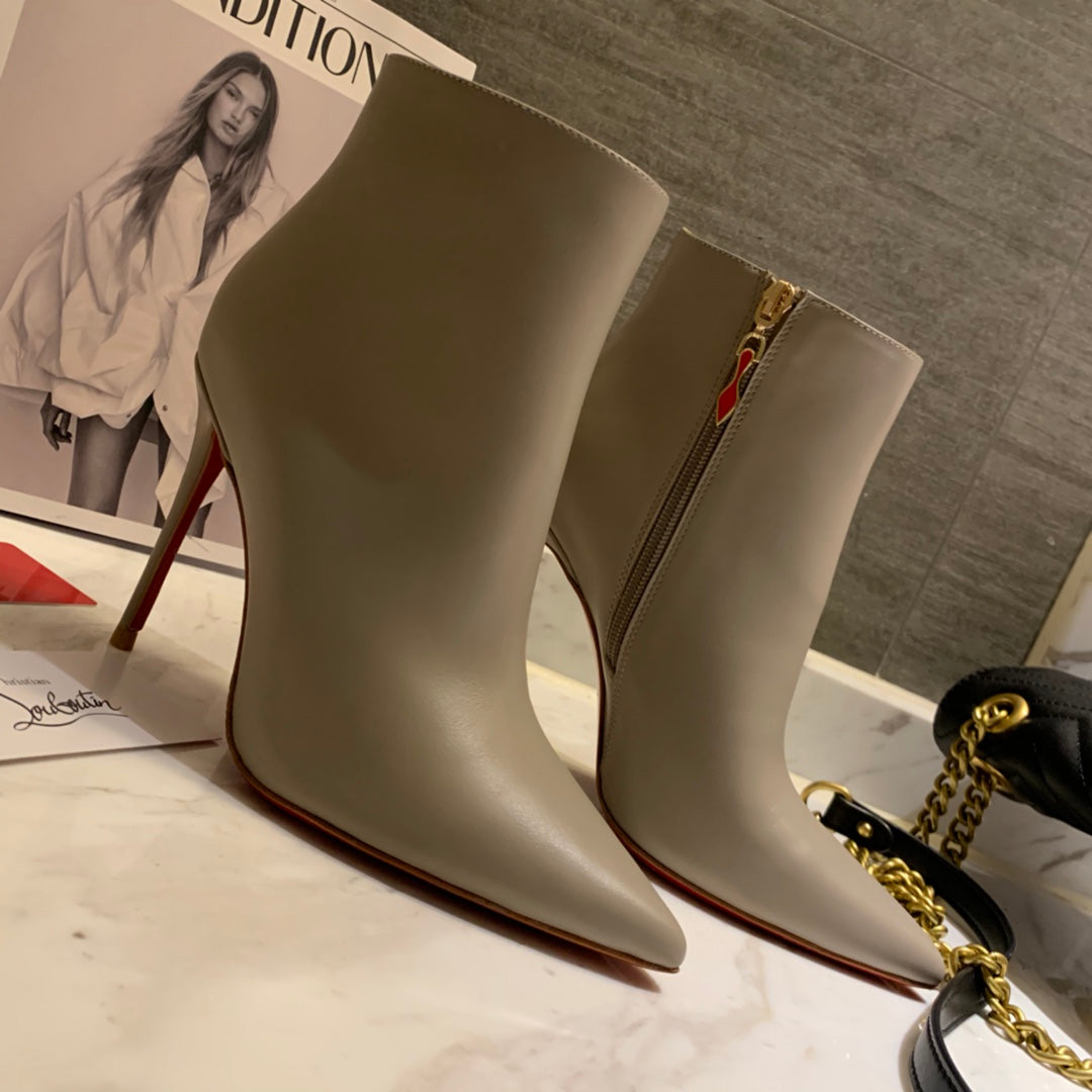 CL So Kate Booty Ankle Boots 85mm Calfskin Gray
