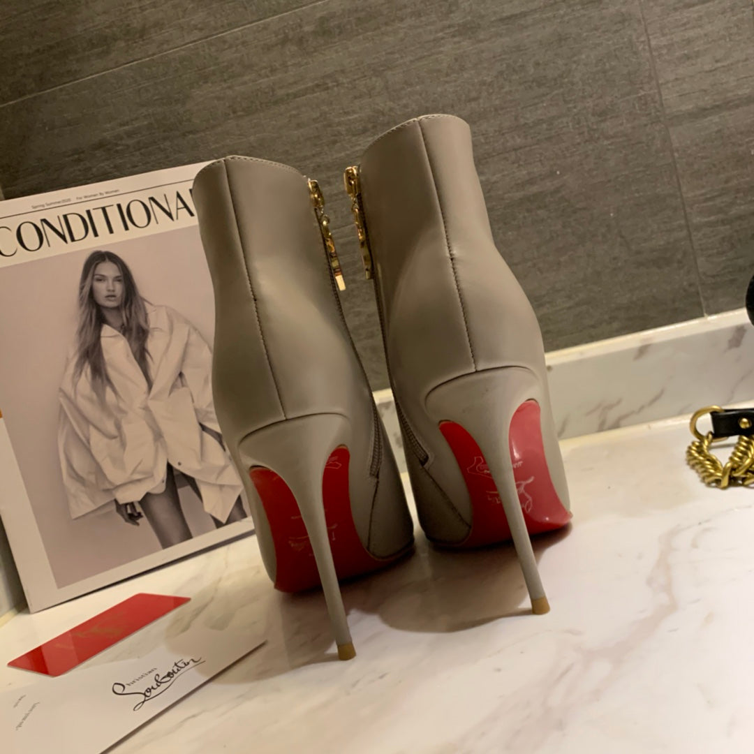 CL So Kate Booty Ankle Boots 85mm Calfskin Gray