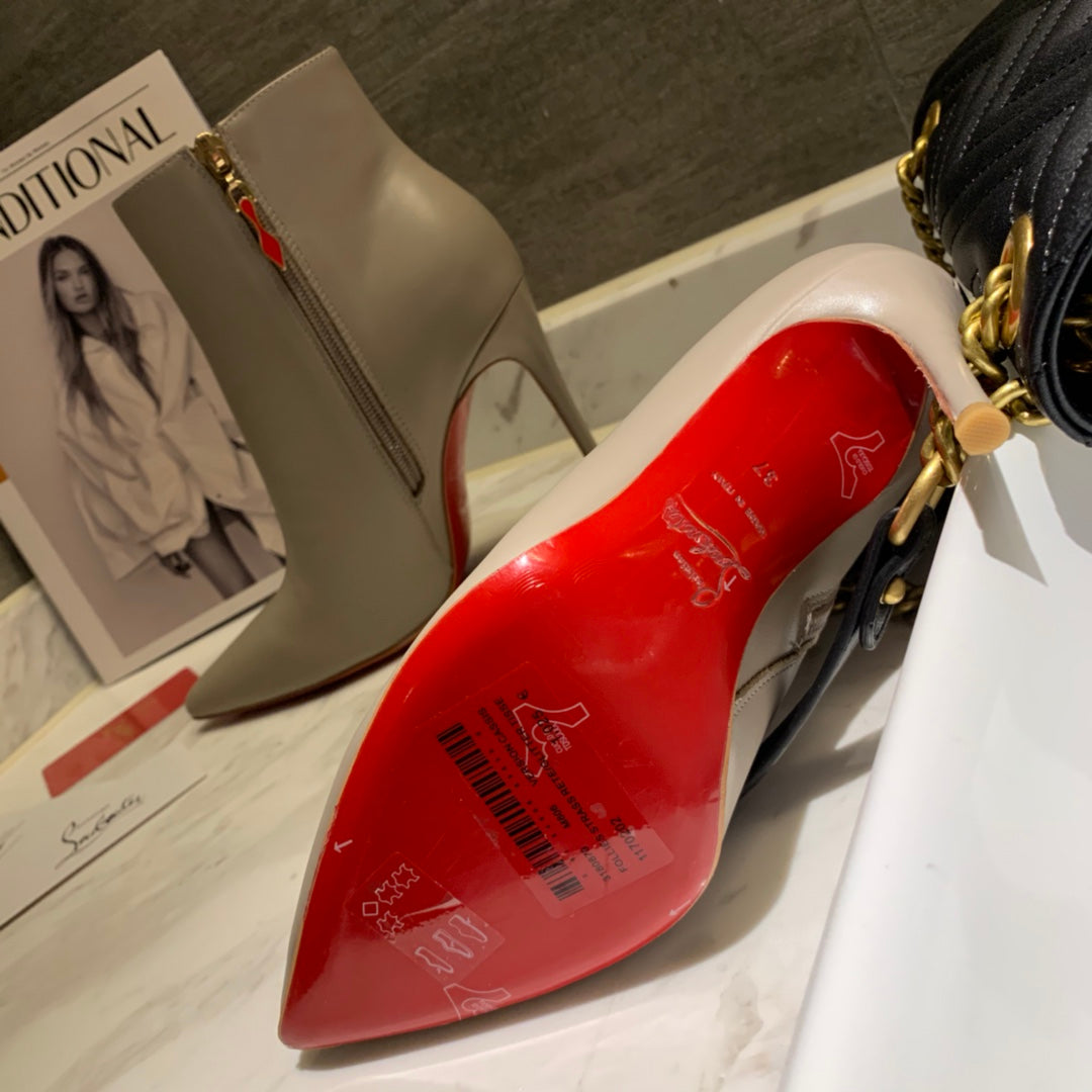 CL So Kate Booty Ankle Boots 85mm Calfskin Gray