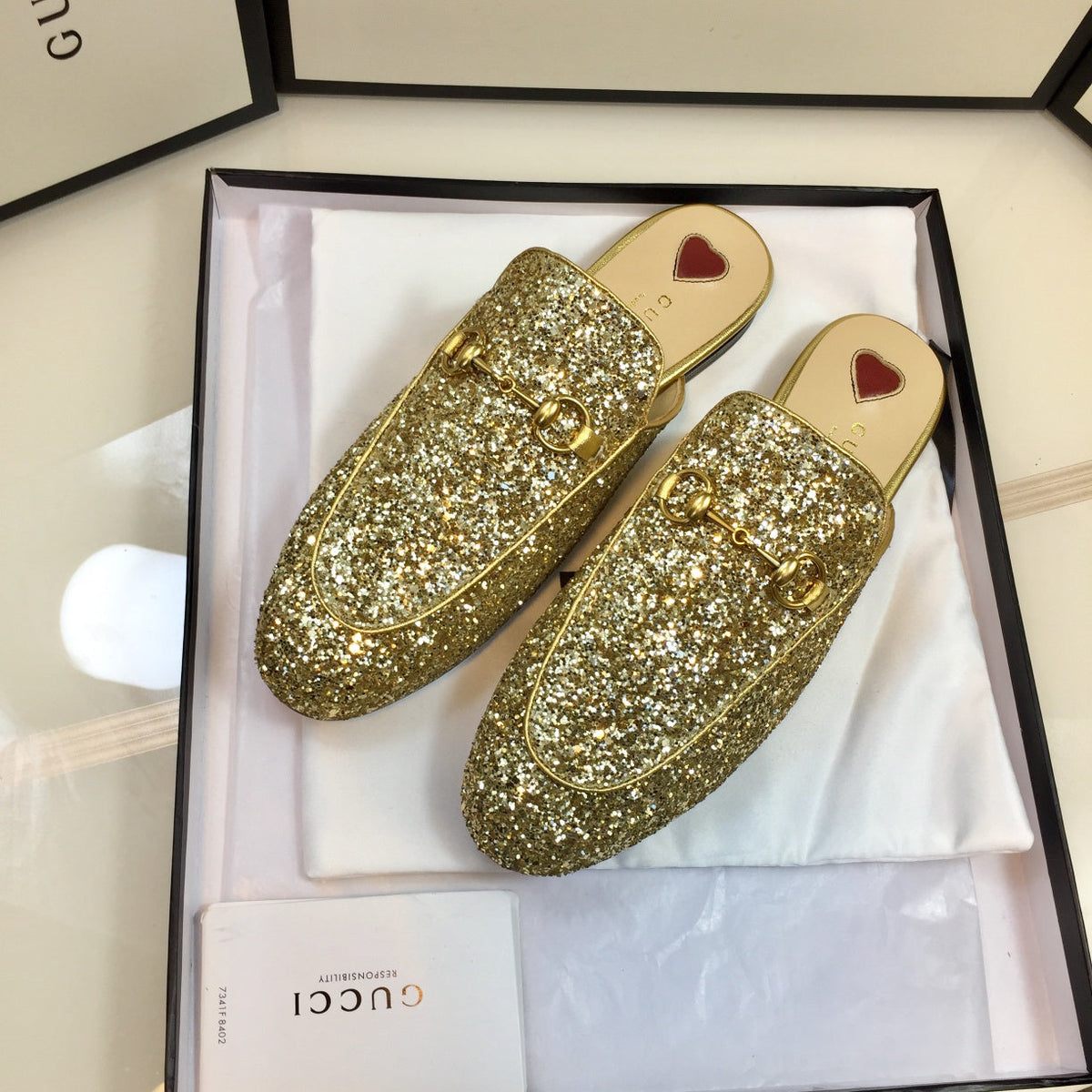 GG PrinceTown Gold Metalic Glitter Mule