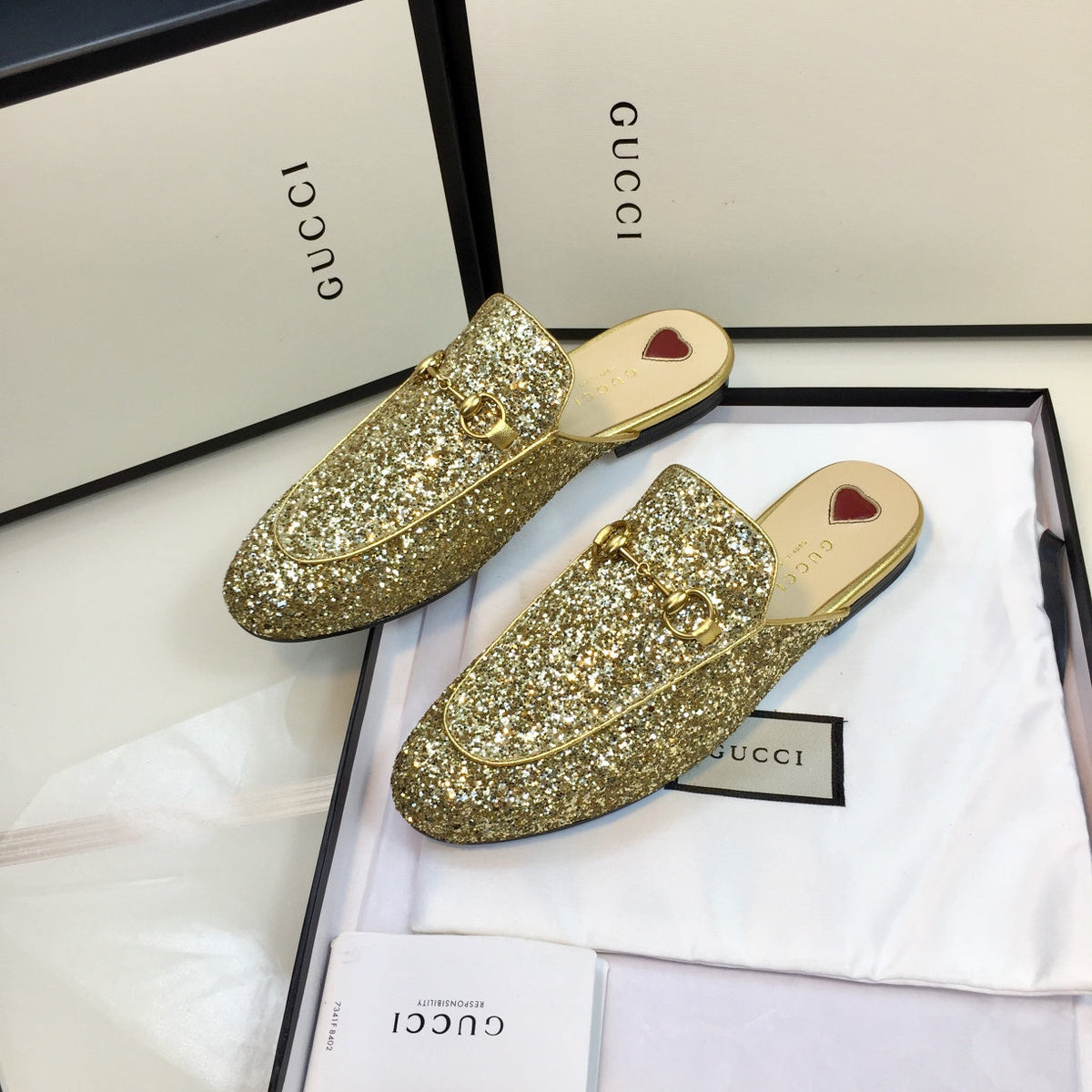 GG PrinceTown Gold Metalic Glitter Mule