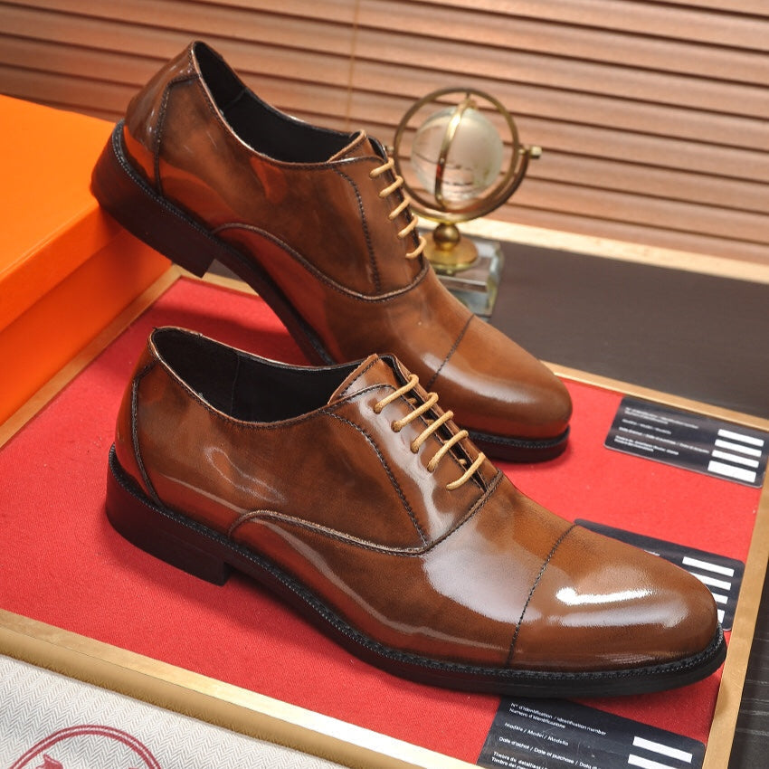 HM Men's Shoe Brown Patent Leather 526107