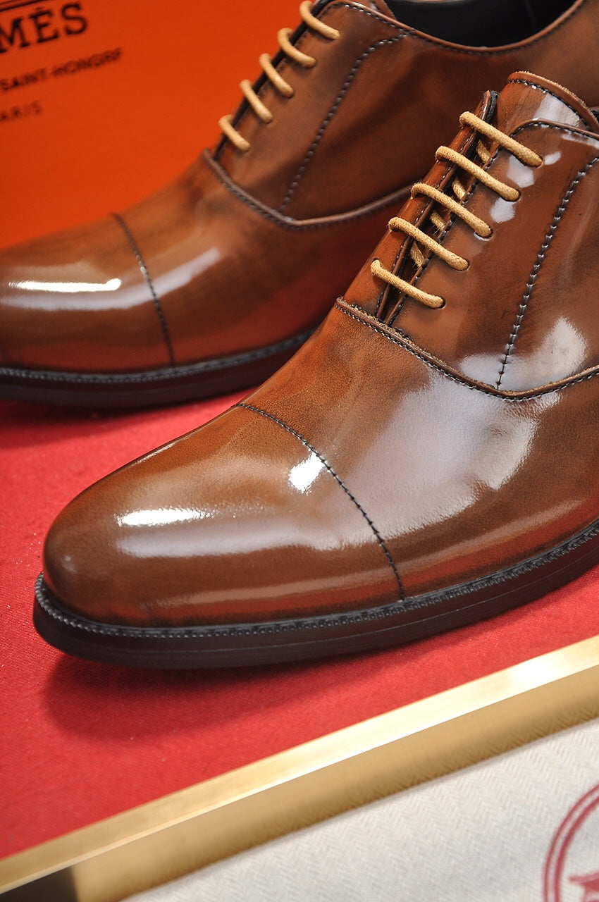 HM Men's Shoe Brown Patent Leather 526107