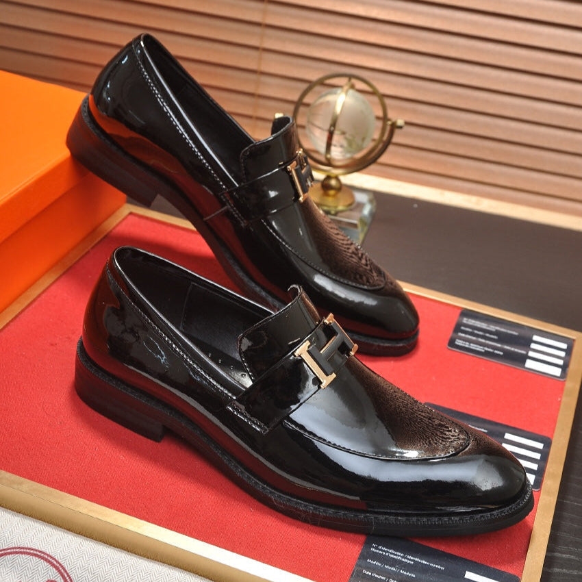 HM Men's Loafer Black Patent Leather 526110