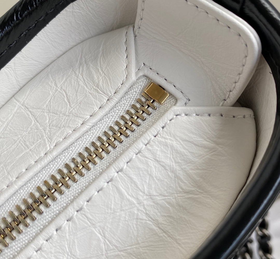 Chanel 25 Gabrielle Black White  20cm Calfskin 289506
