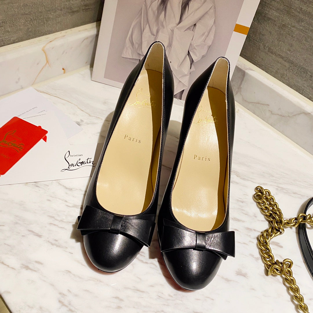 CL Simplenodo Bow Pumps 85mm Nappa Leather Black