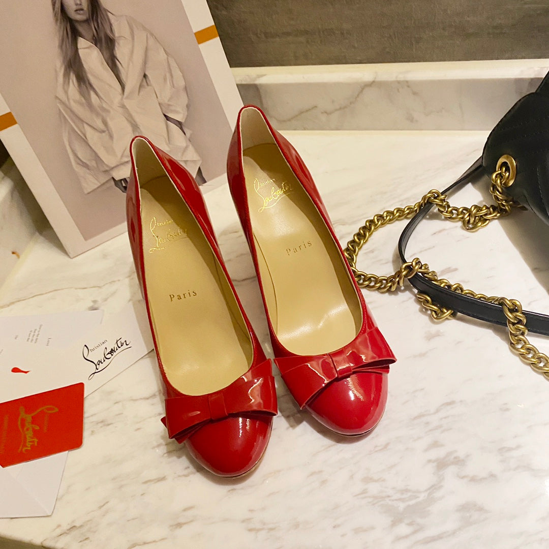 CL Simplenodo Bow Pumps 85mm Patent Leather Red