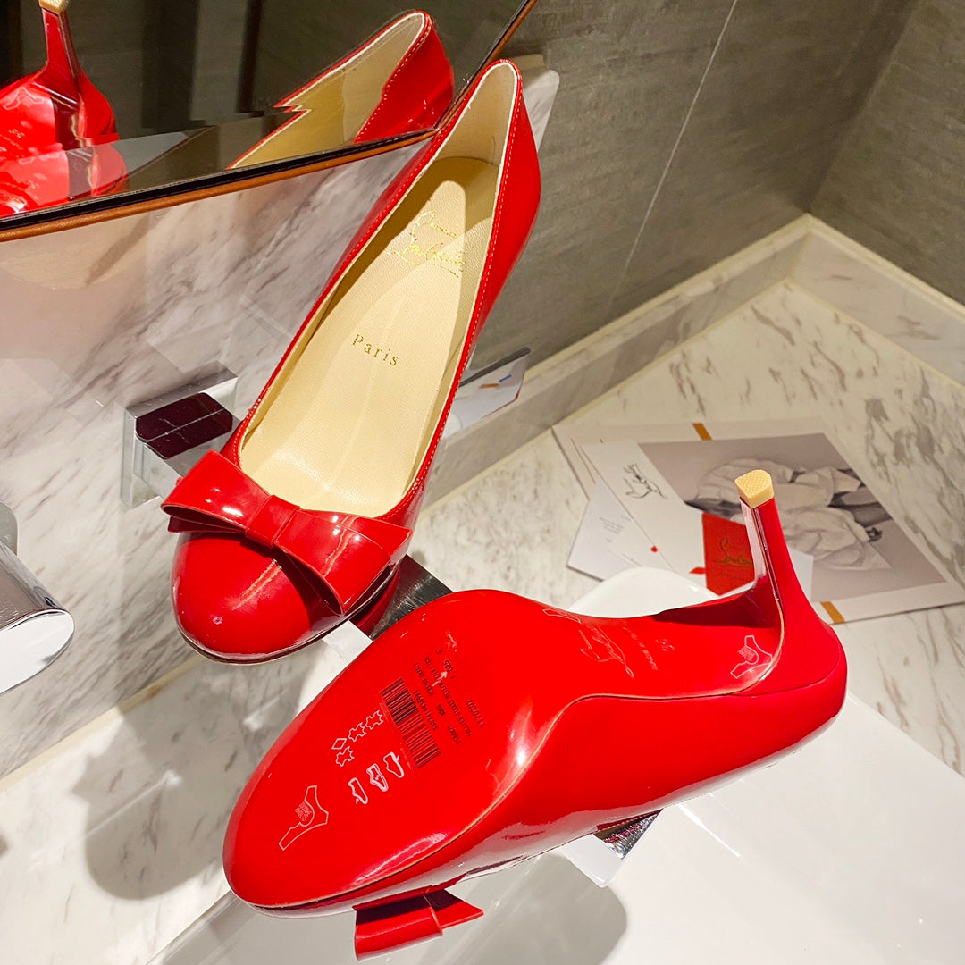 CL Simplenodo Bow Pumps 85mm Patent Leather Red