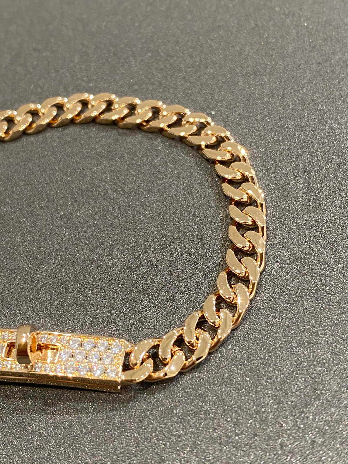 H Kelly Gourmette Gold Diamond Bracelet