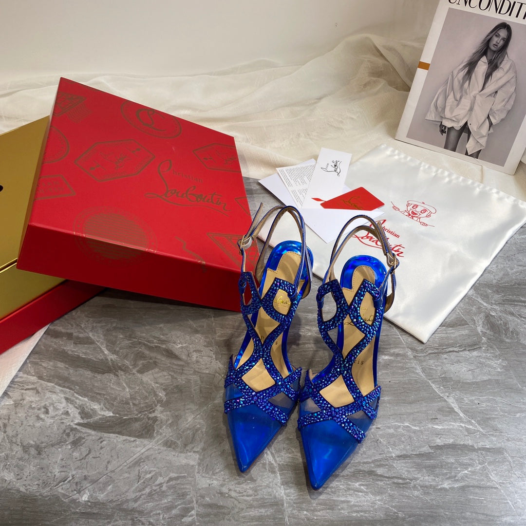 CL Diamond Sling Back Blue Mesh 346069