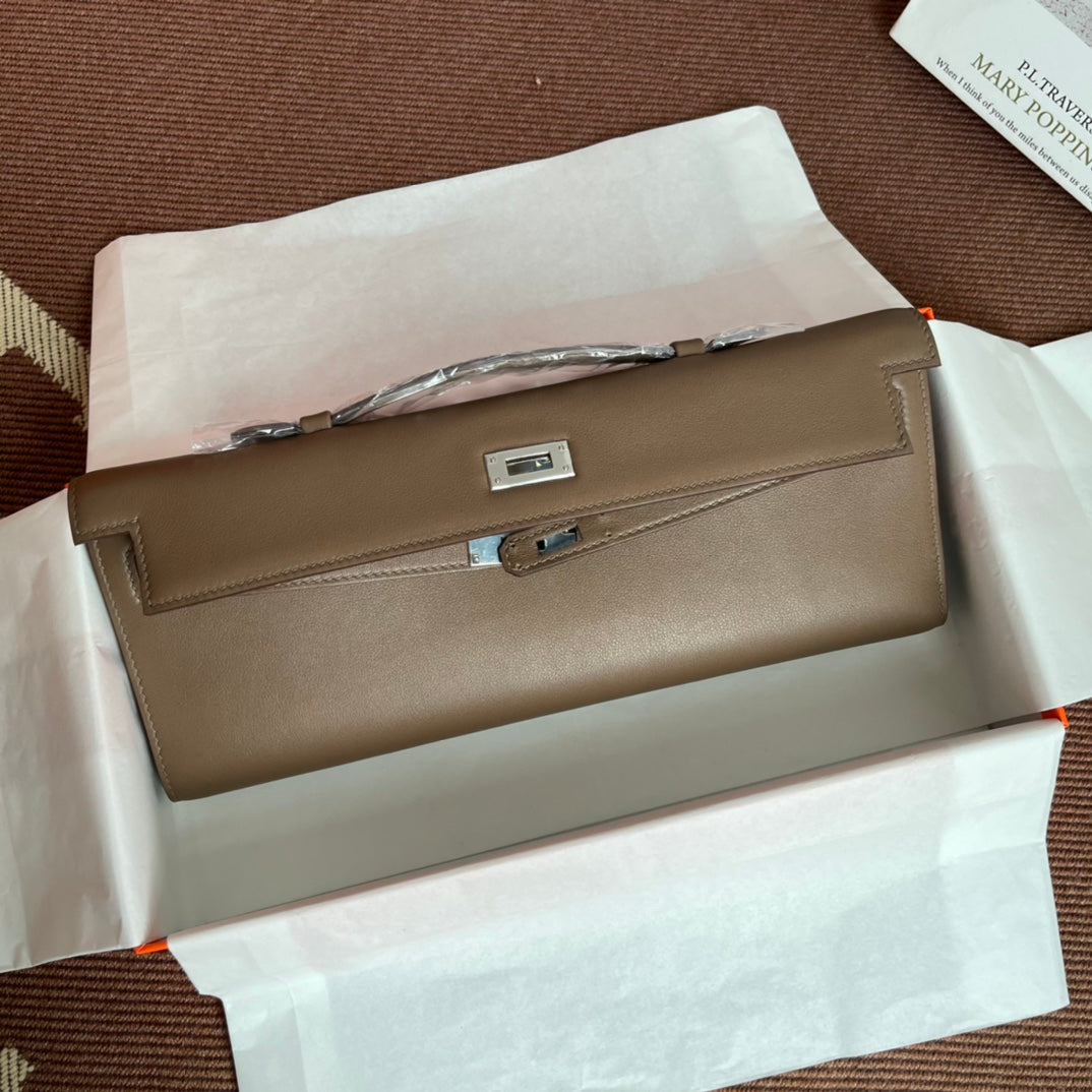 HM Kelly Cut 31cm Brown Swift Leather Shw