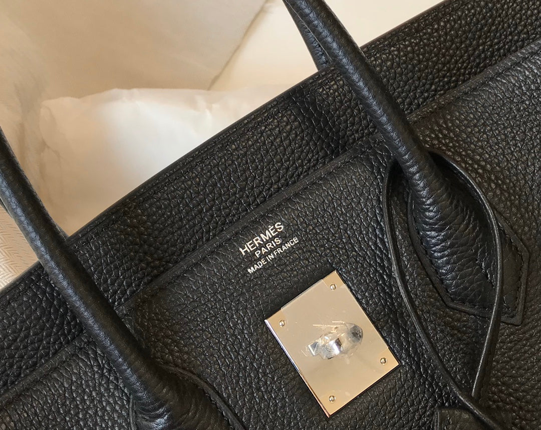 HM BIRKIN 35CM BAG BLACK TOGO SILVER HARDWARE