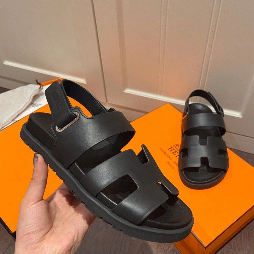 HM GENIUS SANDAL BLACK CALFSKIN