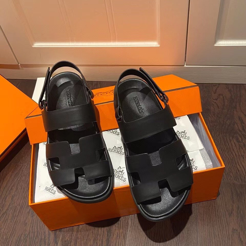 HM GENIUS SANDAL BLACK CALFSKIN