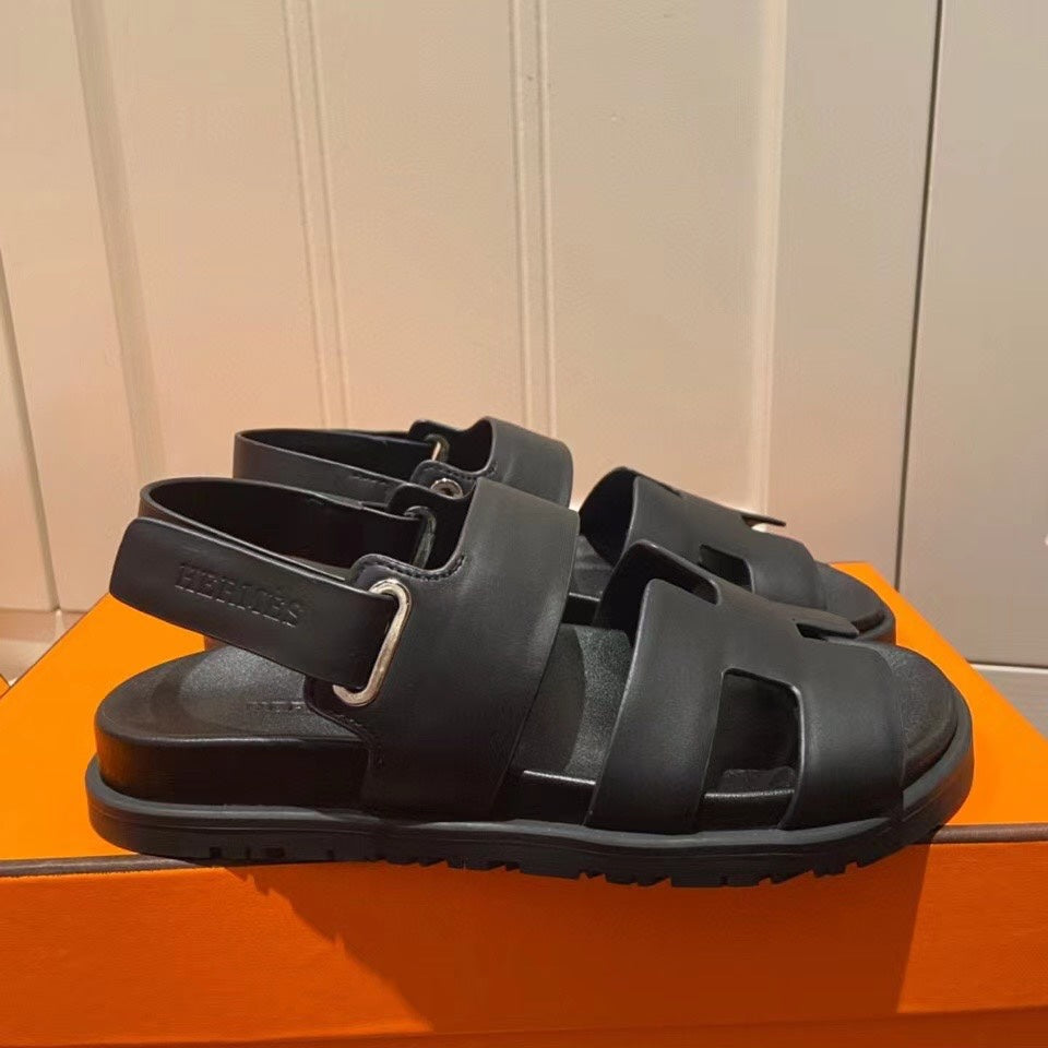 HM GENIUS SANDAL BLACK CALFSKIN