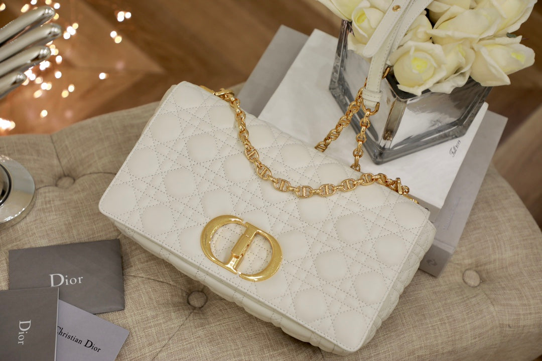 LARGE CARO BAG 28 WHITE CALFSKIN