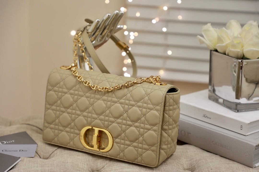 LARGE CARO BAG 28 LIGHT BEIGE CALFSKIN