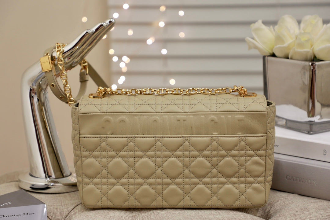 LARGE CARO BAG 28 LIGHT BEIGE CALFSKIN
