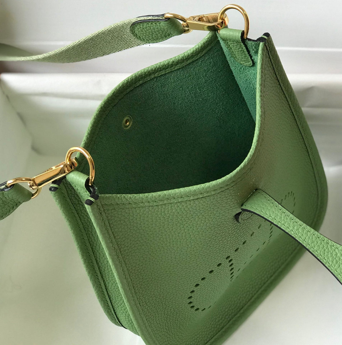 Mini Evelyne 18cm Dark Green Togo Ghw