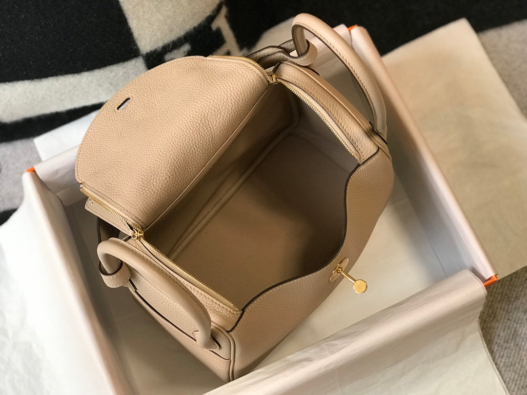 HM LINDY 30 BAG BEIGE TAURILLON CLEMENCE LEATHER