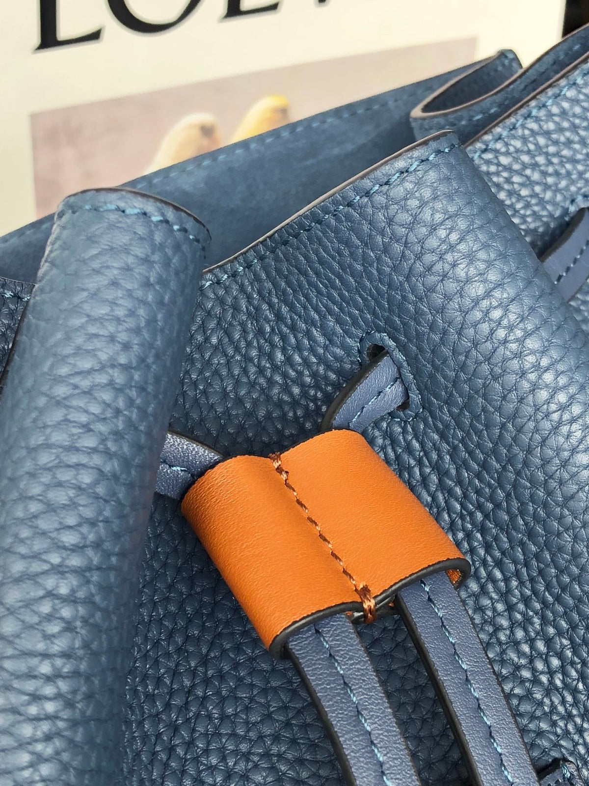 LOEWE FLAMENCO BACKPACK 31 IN NAVY BLUE CALFSKIN