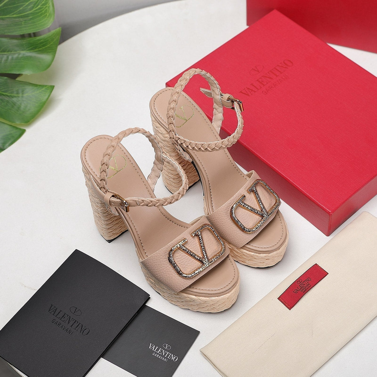 VT 25 Platform Sandals Nude Cowhide Espadrilles