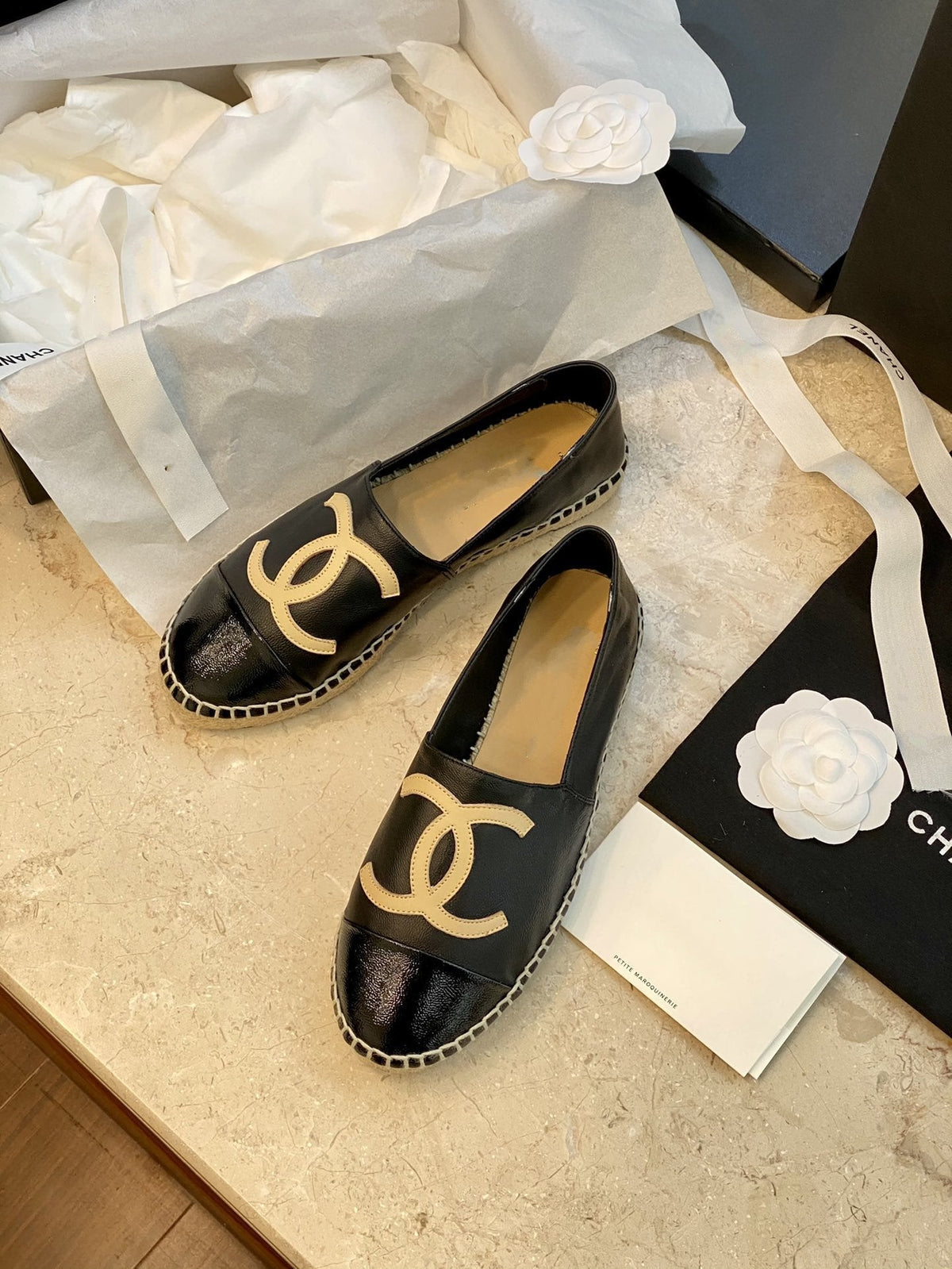 espadrilles black lambskin