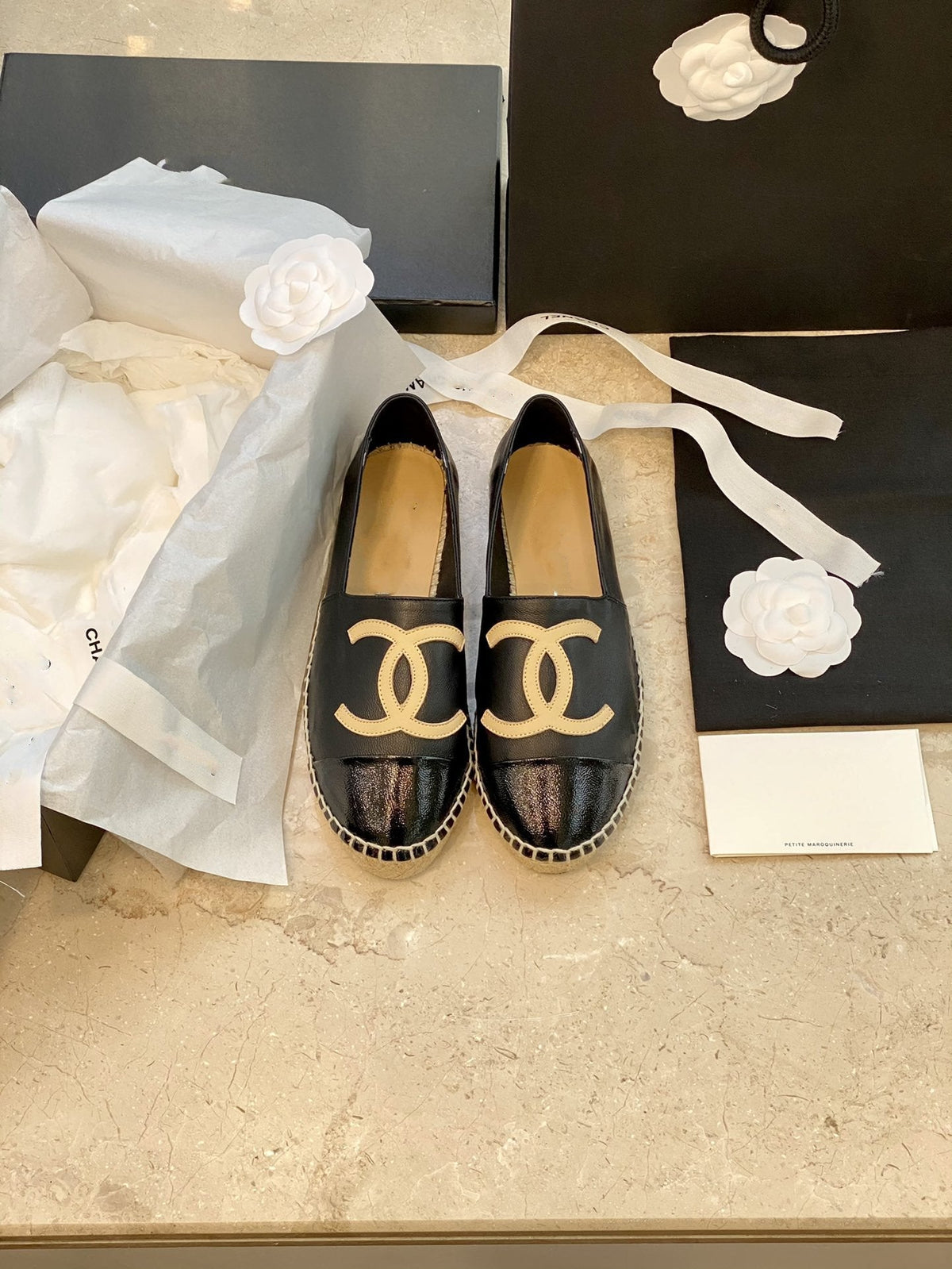 espadrilles black lambskin