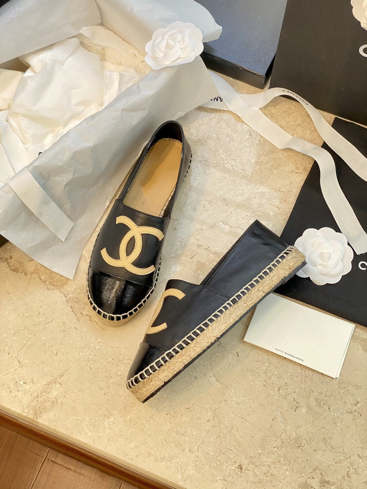 espadrilles black lambskin