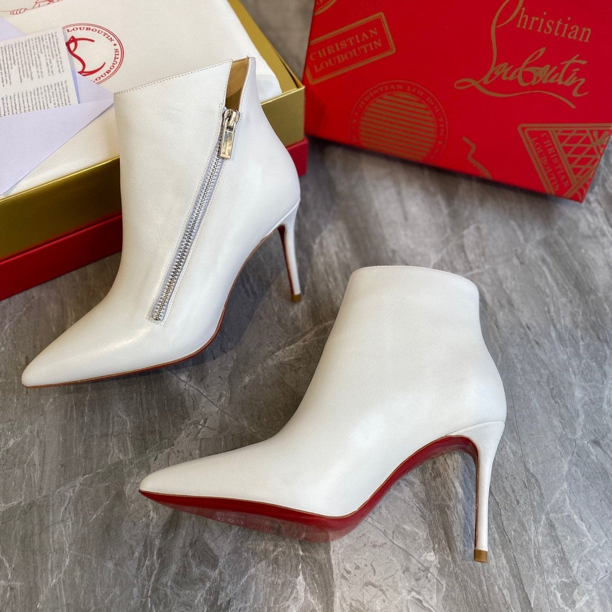 CL Birgikate Ankle Boots 85mm Calfskin White