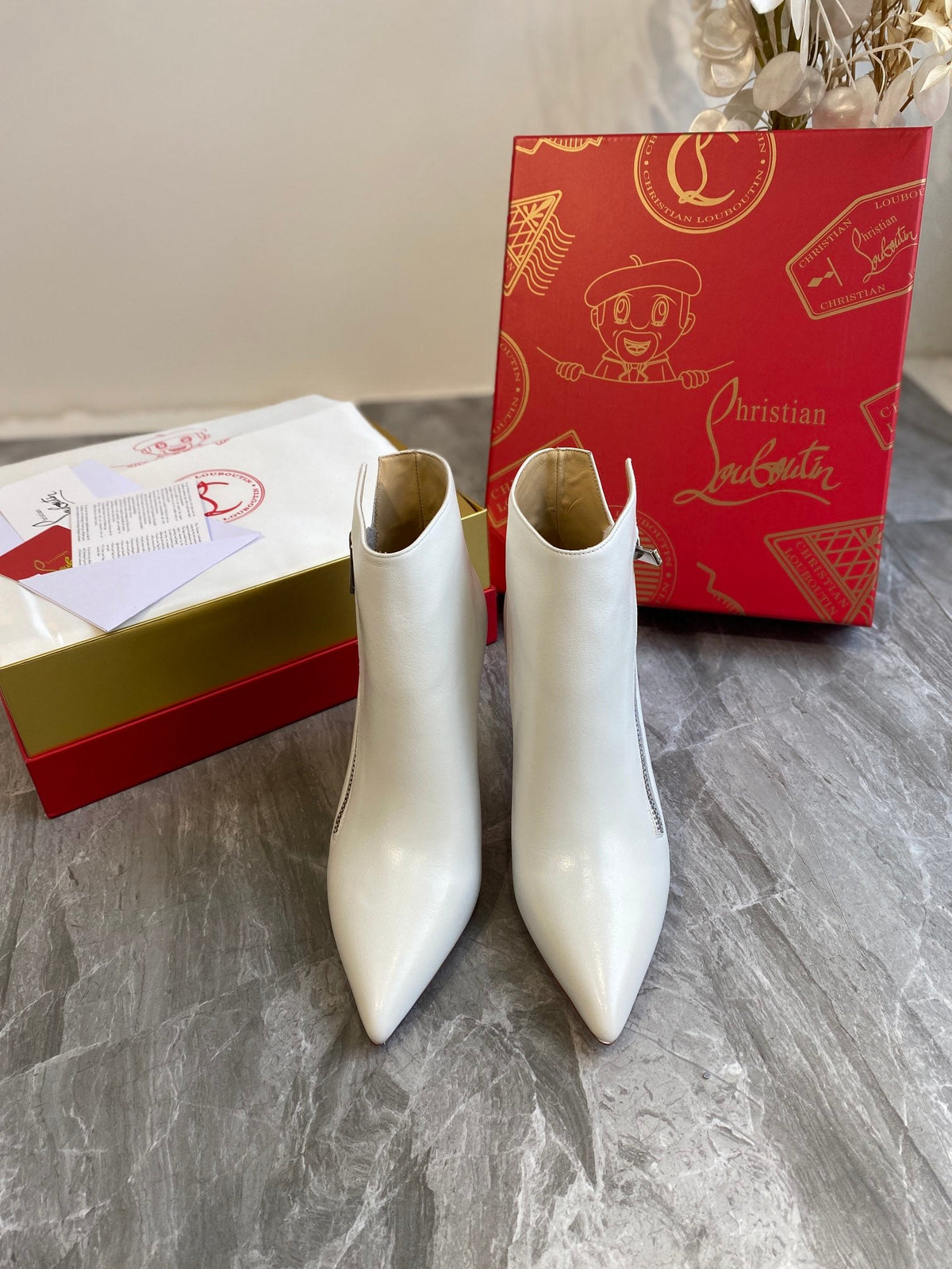 CL Birgikate Ankle Boots 85mm Calfskin White