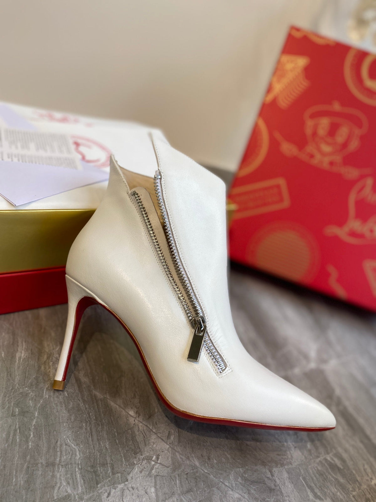 CL Birgikate Ankle Boots 85mm Calfskin White