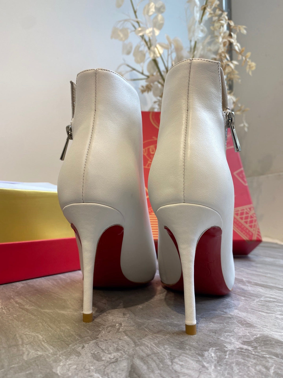 CL Birgikate Ankle Boots 85mm Calfskin White