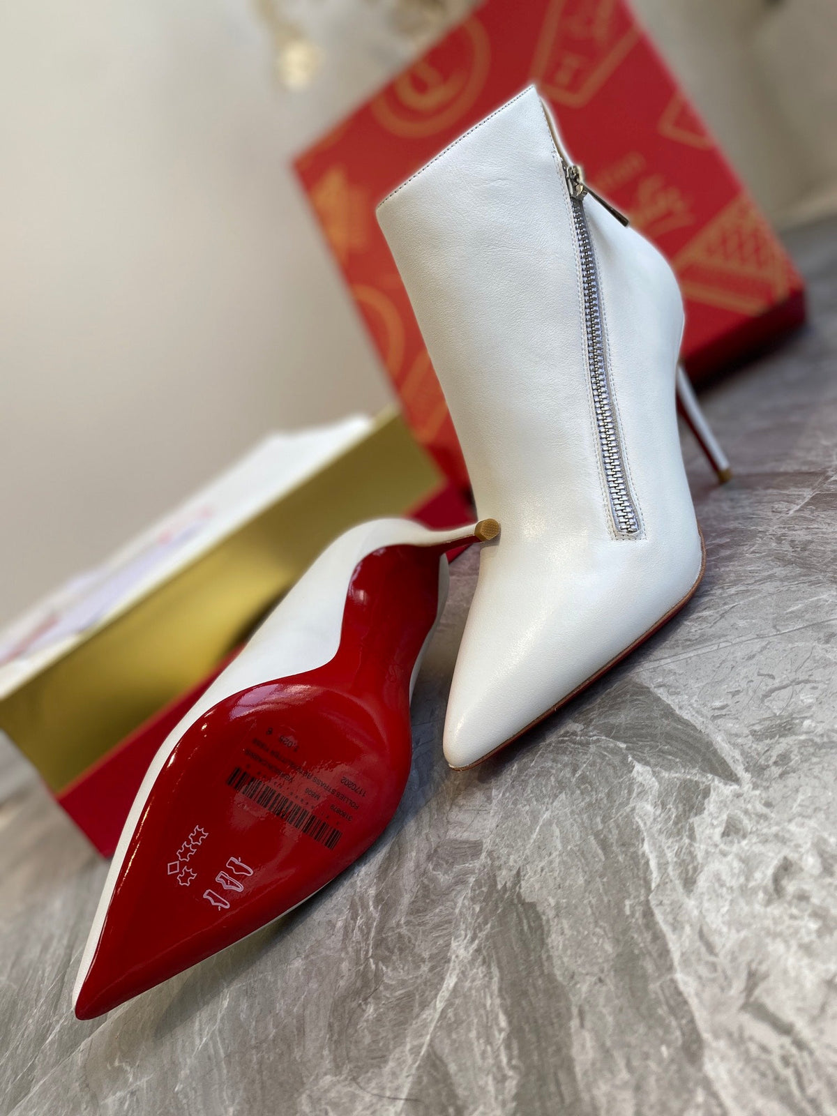 CL Birgikate Ankle Boots 85mm Calfskin White