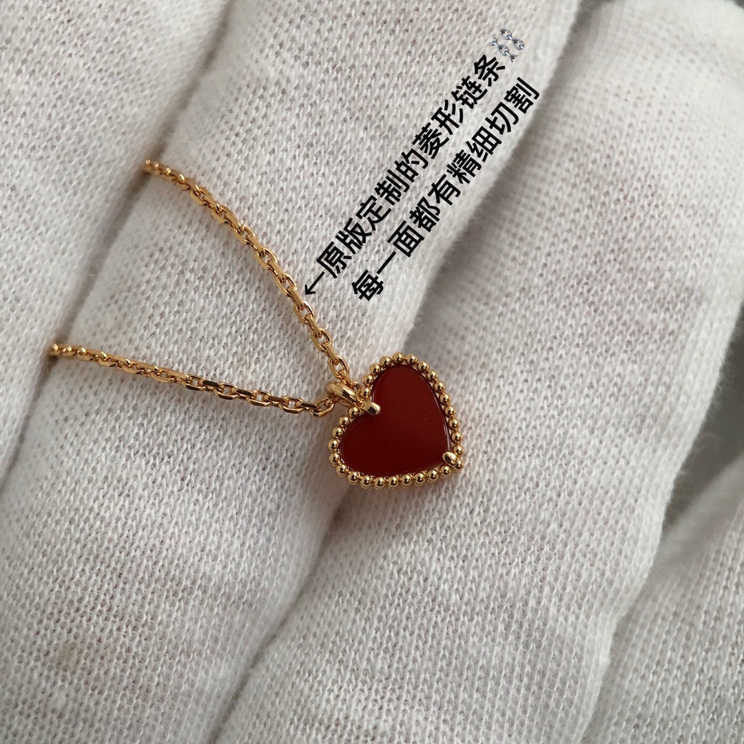 VCA Heart Red Gold 1 Motifs Bracelet