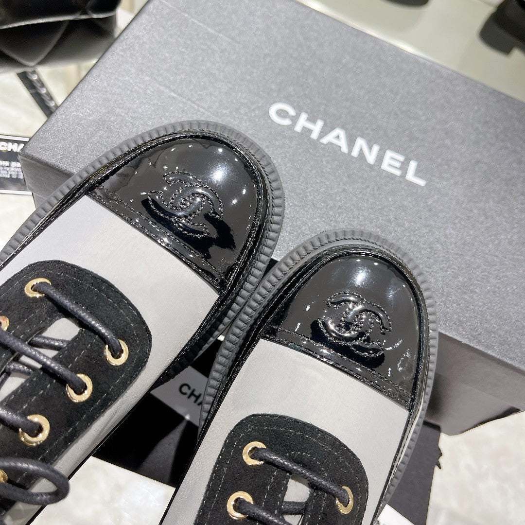 CC Sneaker 45mm Black Grey Wrinkled Lambskin And Cowhide