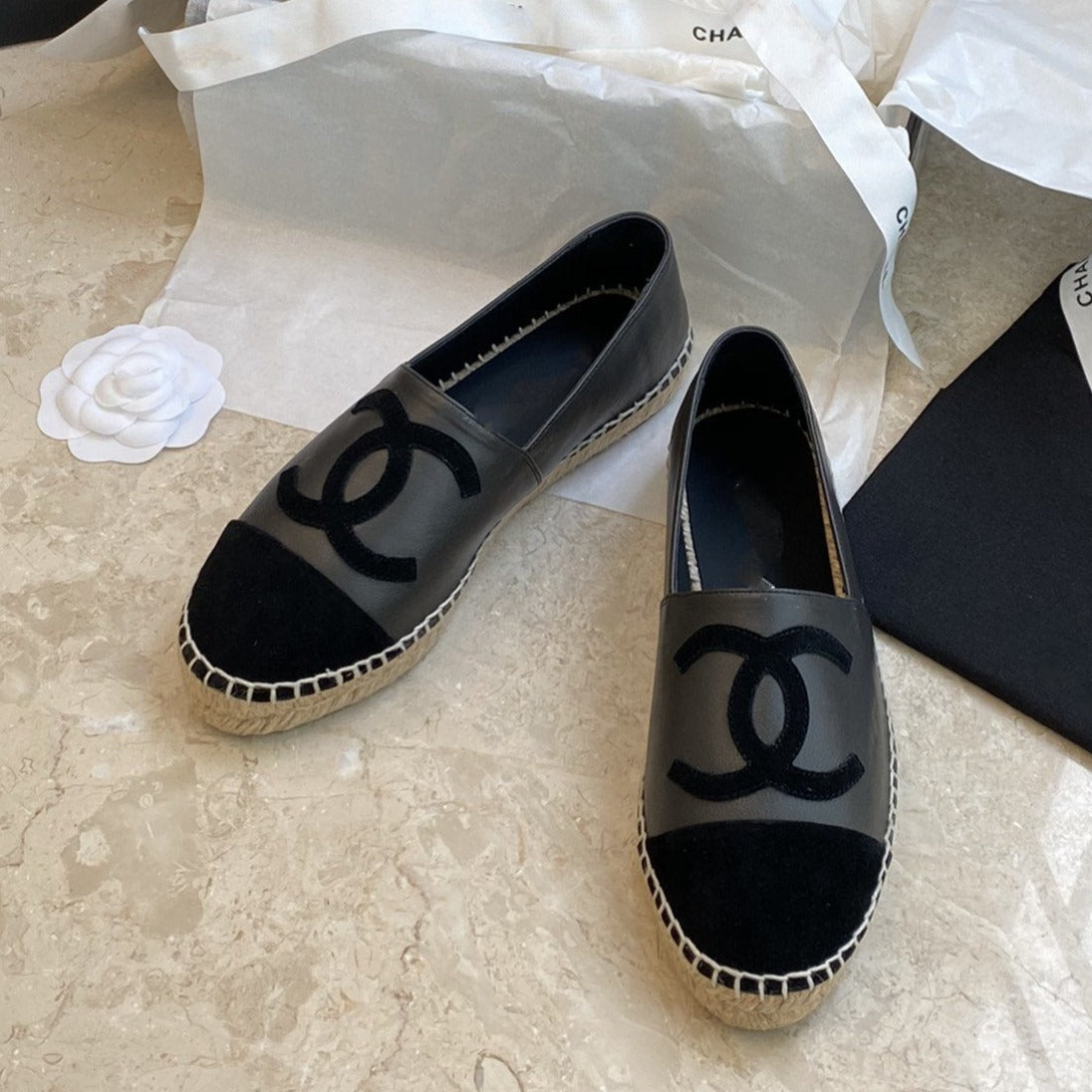 espadrilles dark grey lambskin black velvet